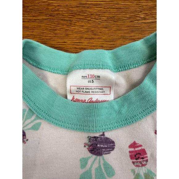 Hanna Andersson Girls' Veggie Print Short John Pajama Size 5 - Picture 3 of 6